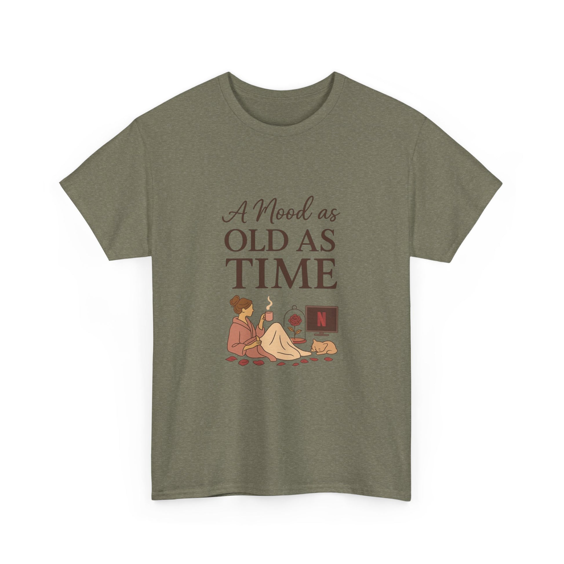 A Mood as Old As Time Tee – Cozy Netflix Shirt, Cat Lover Gift, Unisex Relaxed Fit, Comfort Cotton T-Shirt, Chill Vibes Graphic