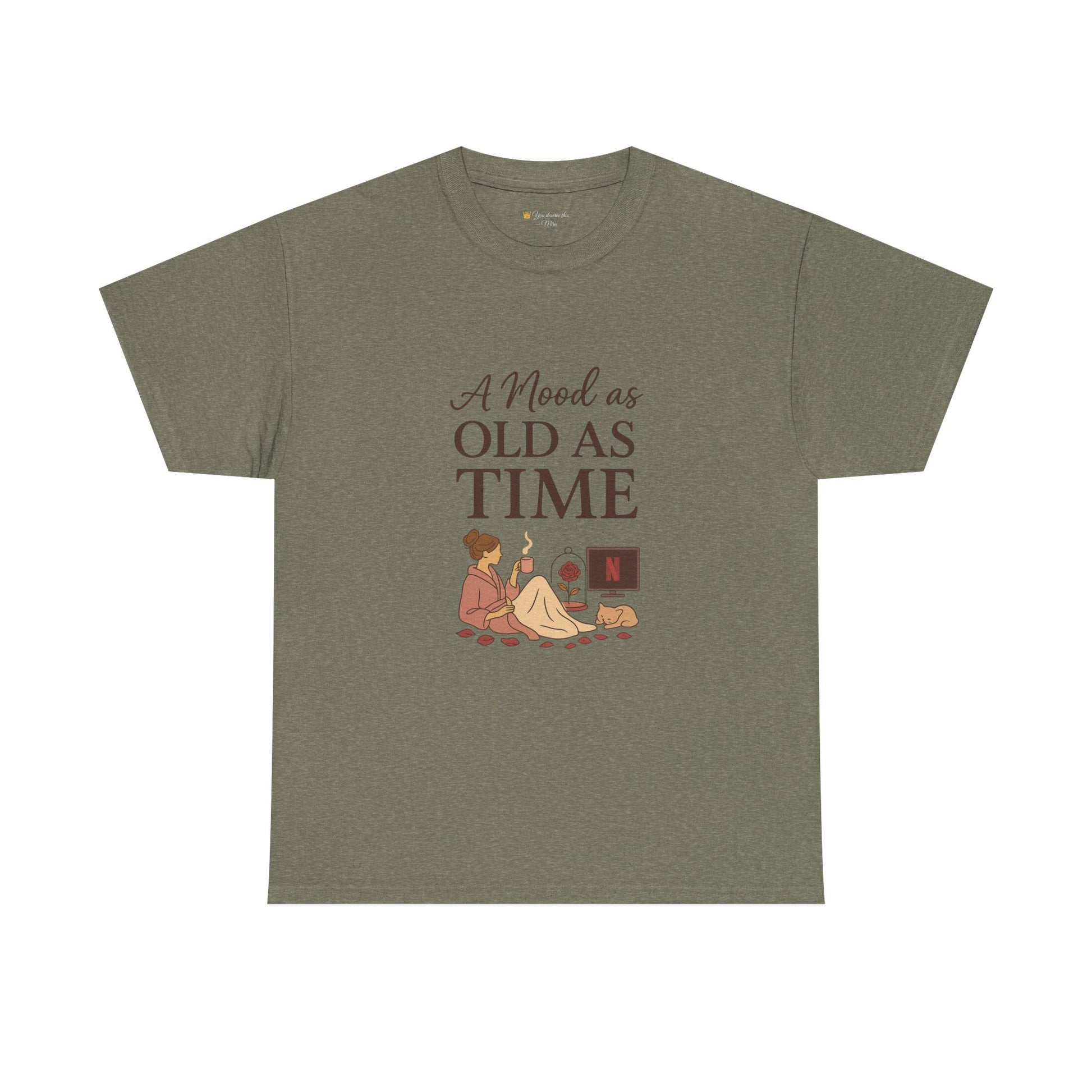 A Mood as Old As Time Tee – Cozy Netflix Shirt, Cat Lover Gift, Unisex Relaxed Fit, Comfort Cotton T-Shirt, Chill Vibes Graphic
