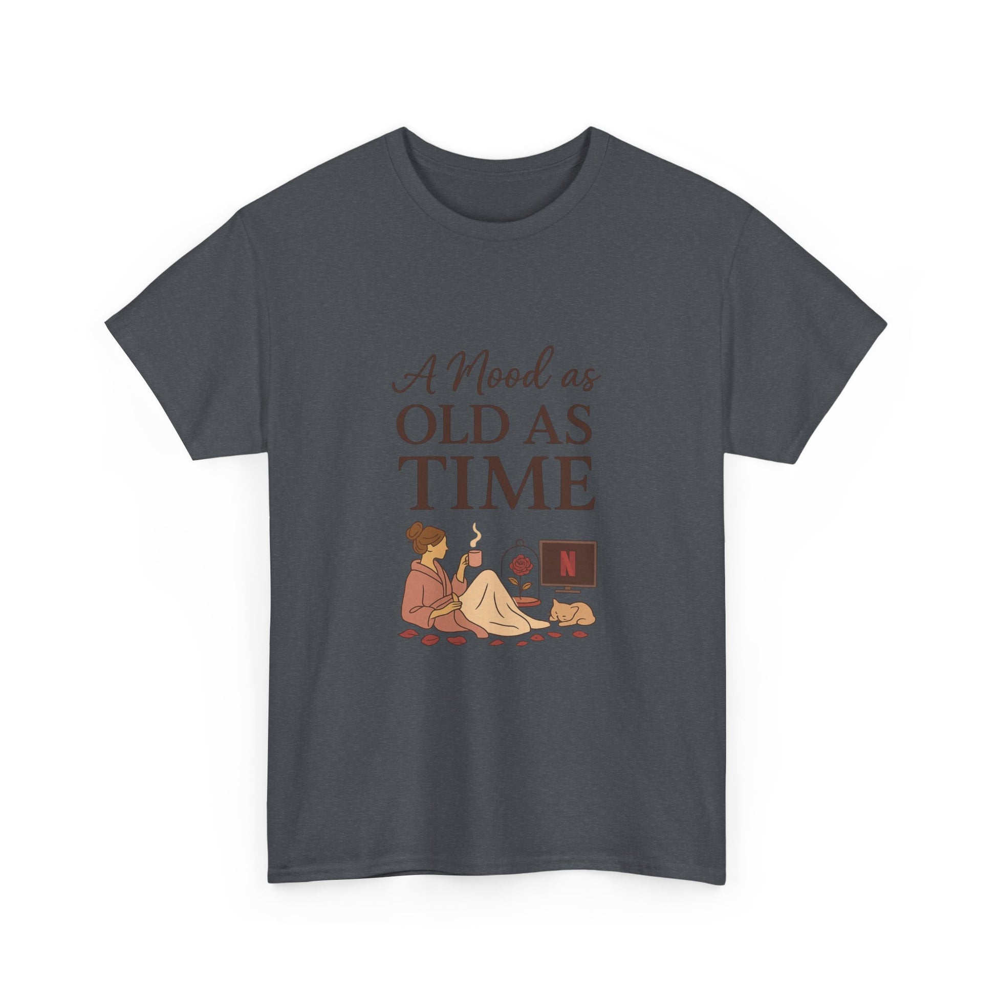 A Mood as Old As Time Tee – Cozy Netflix Shirt, Cat Lover Gift, Unisex Relaxed Fit, Comfort Cotton T-Shirt, Chill Vibes Graphic