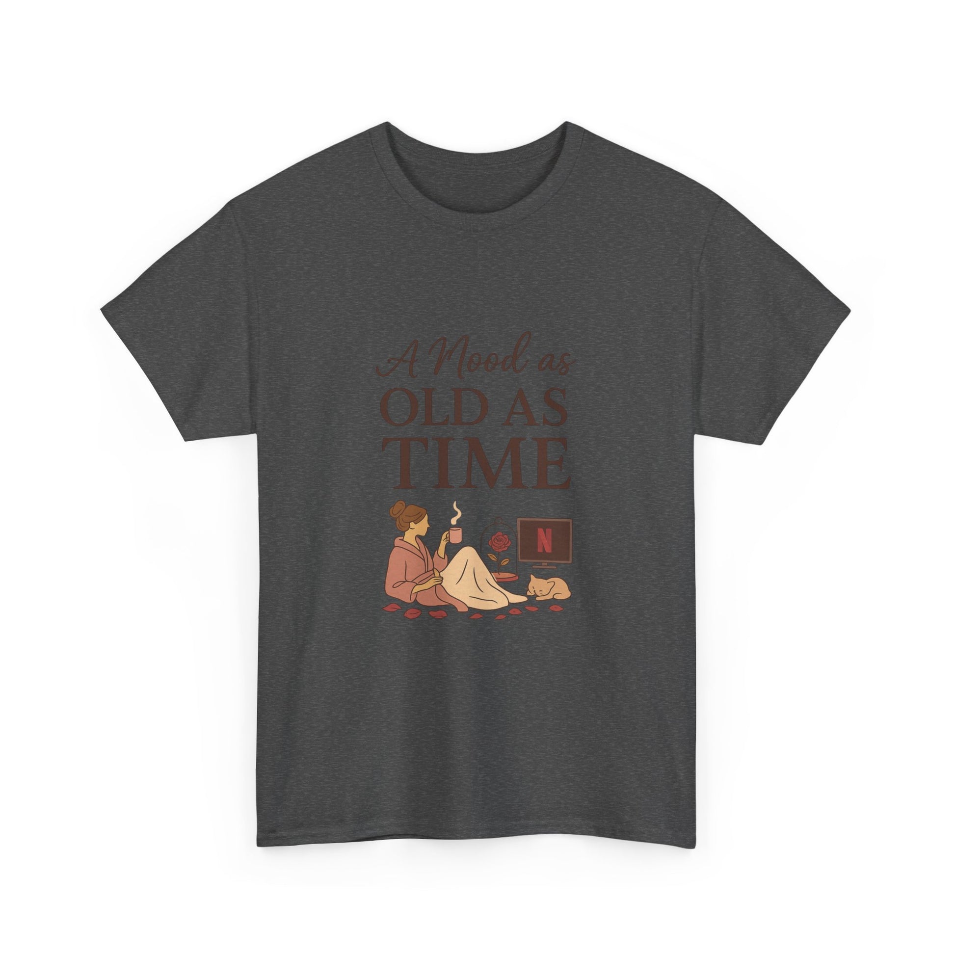A Mood as Old As Time Tee – Cozy Netflix Shirt, Cat Lover Gift, Unisex Relaxed Fit, Comfort Cotton T-Shirt, Chill Vibes Graphic