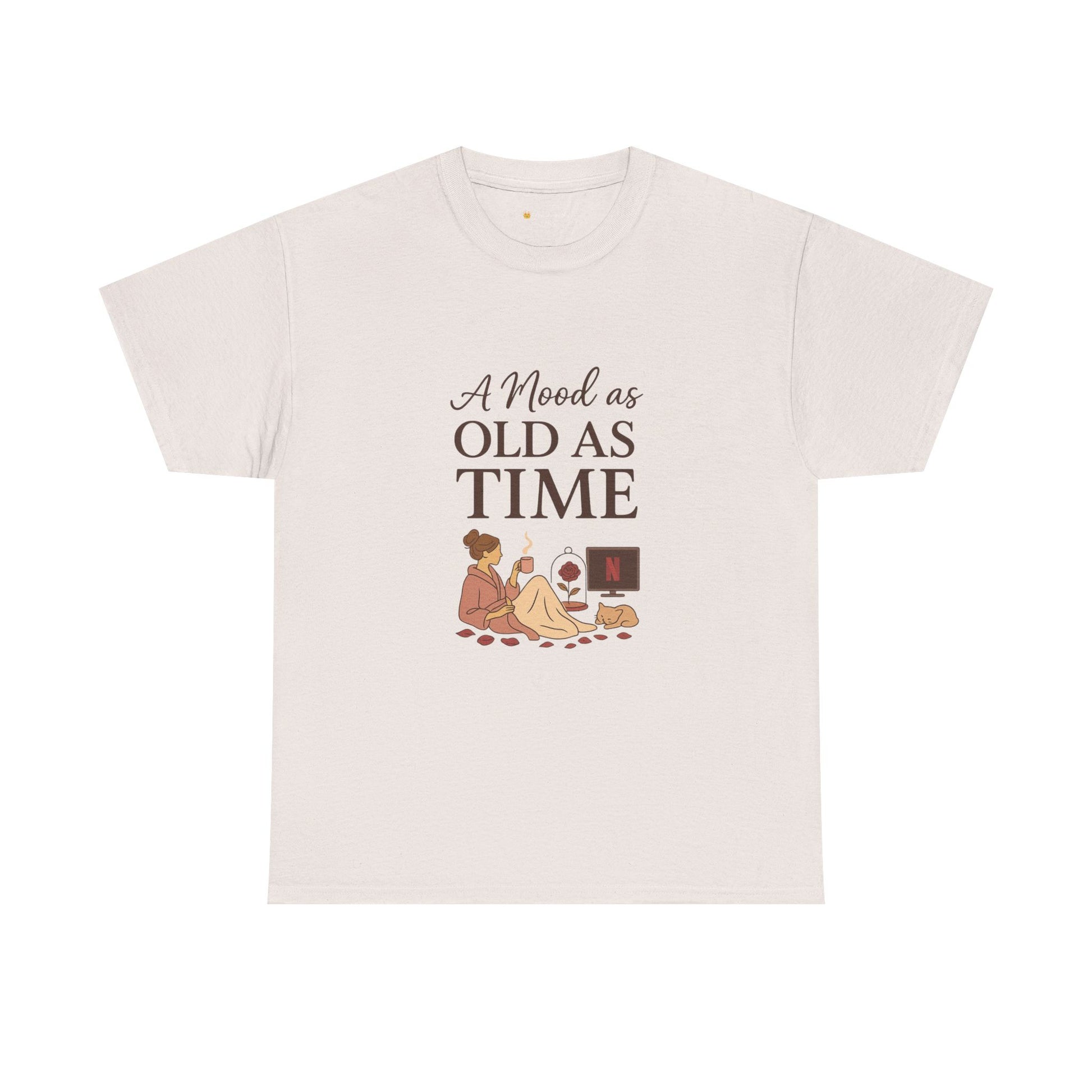 A Mood as Old As Time Tee – Cozy Netflix Shirt, Cat Lover Gift, Unisex Relaxed Fit, Comfort Cotton T-Shirt, Chill Vibes Graphic