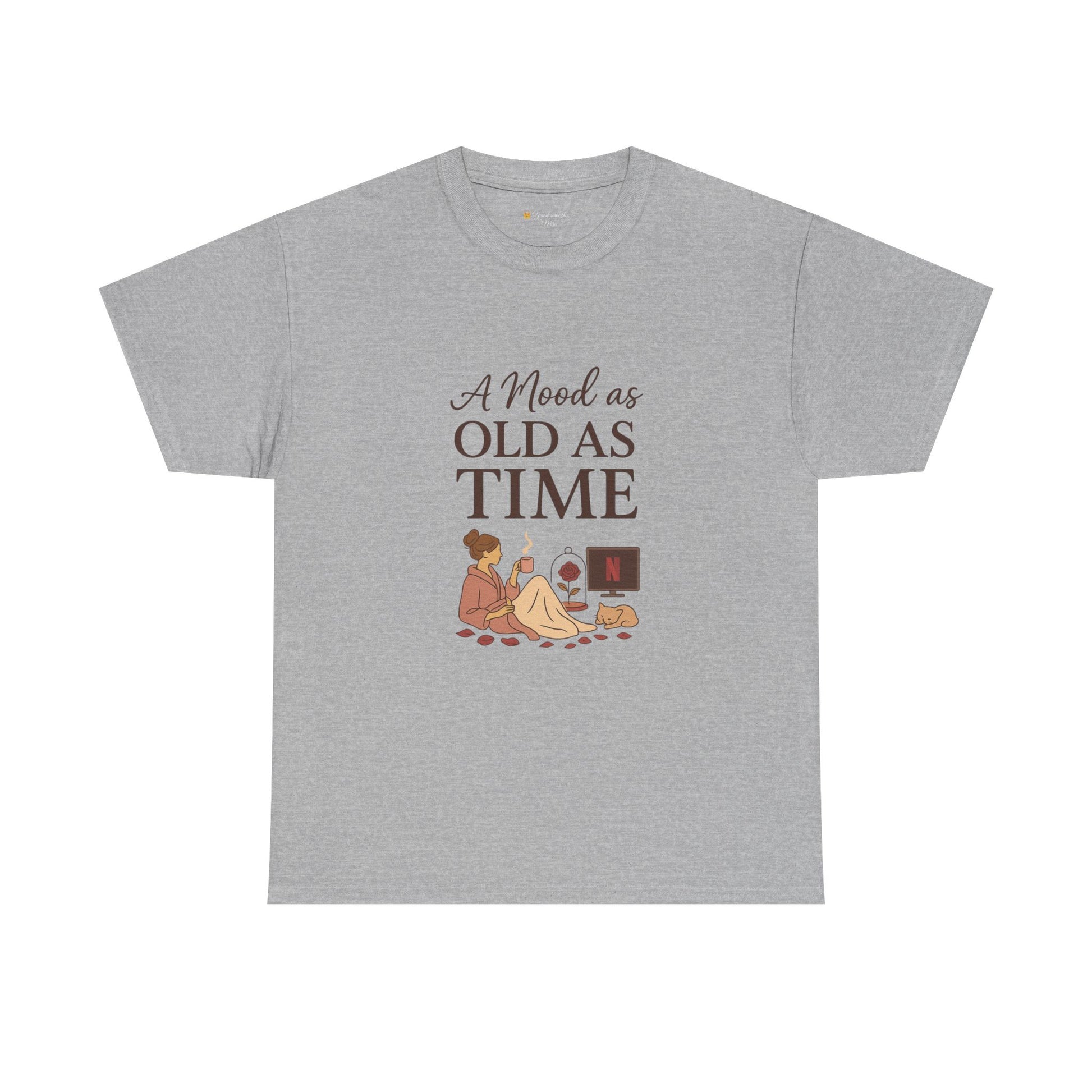 A Mood as Old As Time Tee – Cozy Netflix Shirt, Cat Lover Gift, Unisex Relaxed Fit, Comfort Cotton T-Shirt, Chill Vibes Graphic