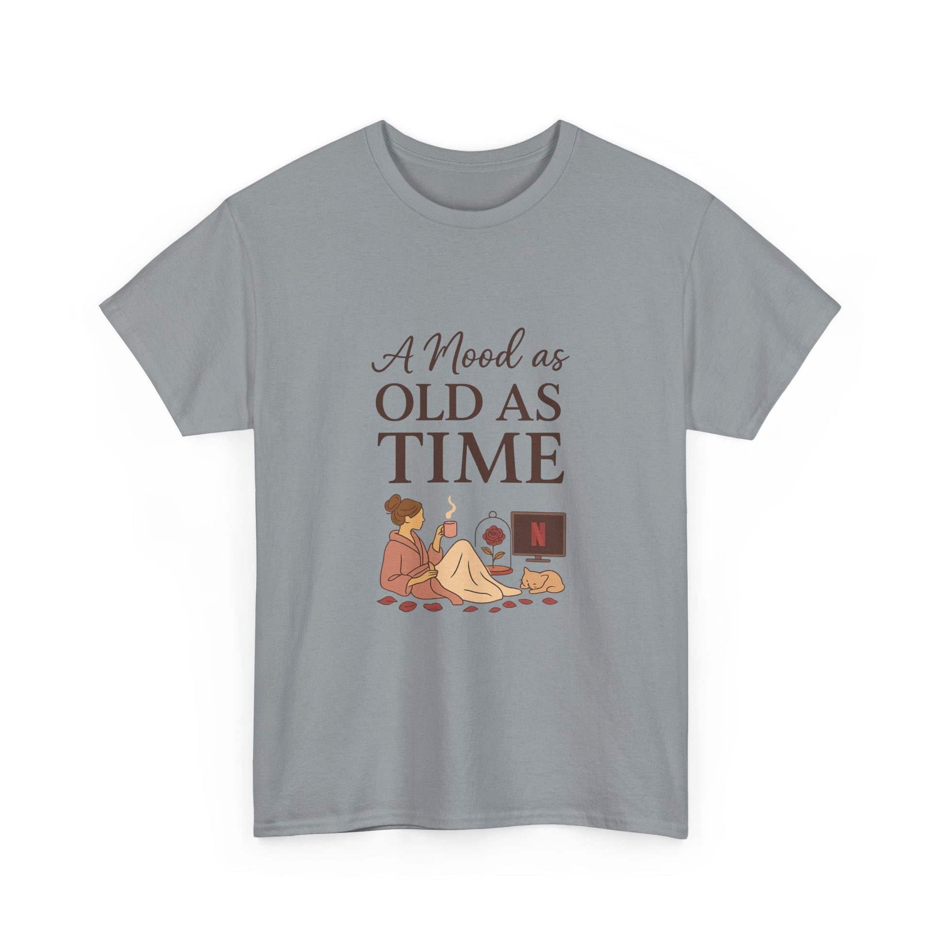 A Mood as Old As Time Tee – Cozy Netflix Shirt, Cat Lover Gift, Unisex Relaxed Fit, Comfort Cotton T-Shirt, Chill Vibes Graphic