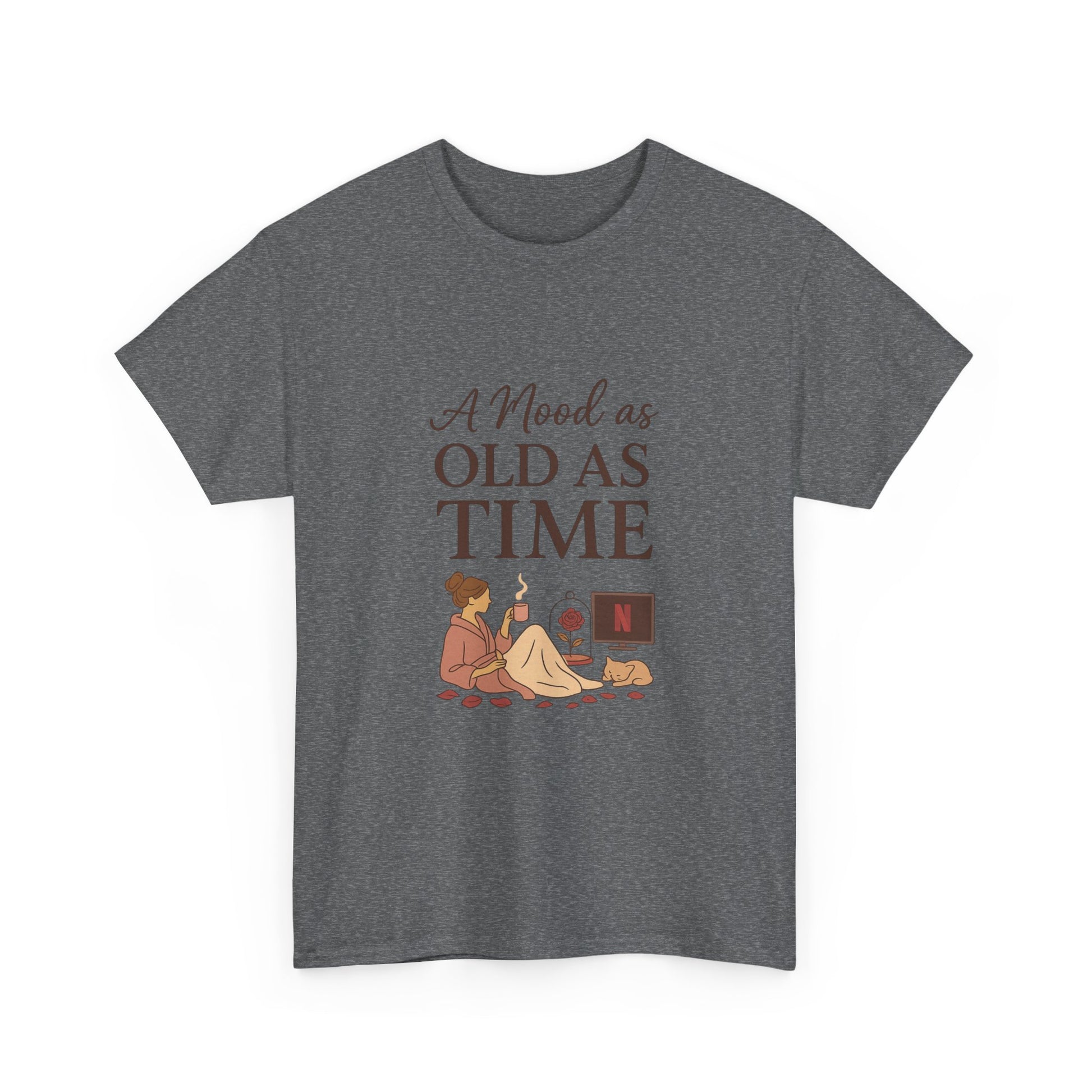 A Mood as Old As Time Tee – Cozy Netflix Shirt, Cat Lover Gift, Unisex Relaxed Fit, Comfort Cotton T-Shirt, Chill Vibes Graphic