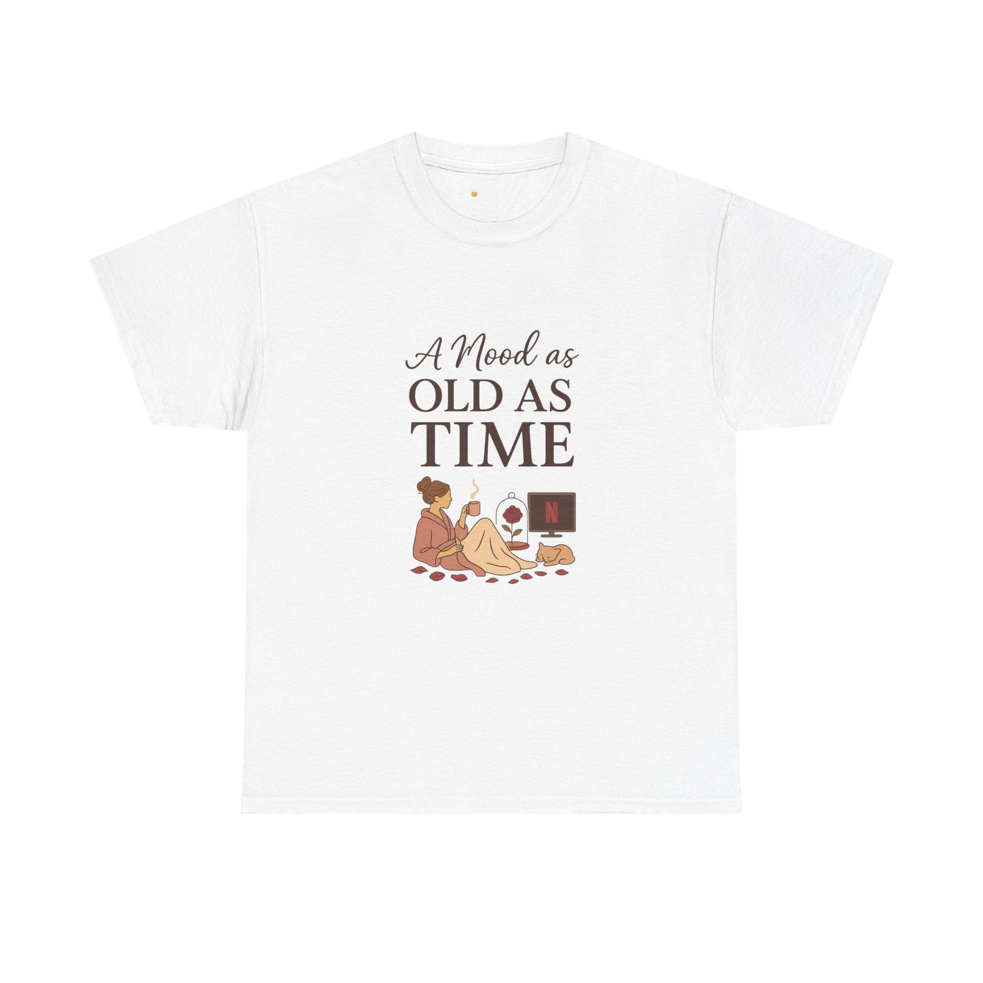 A Mood as Old As Time Tee – Cozy Netflix Shirt, Cat Lover Gift, Unisex Relaxed Fit, Comfort Cotton T-Shirt, Chill Vibes Graphic