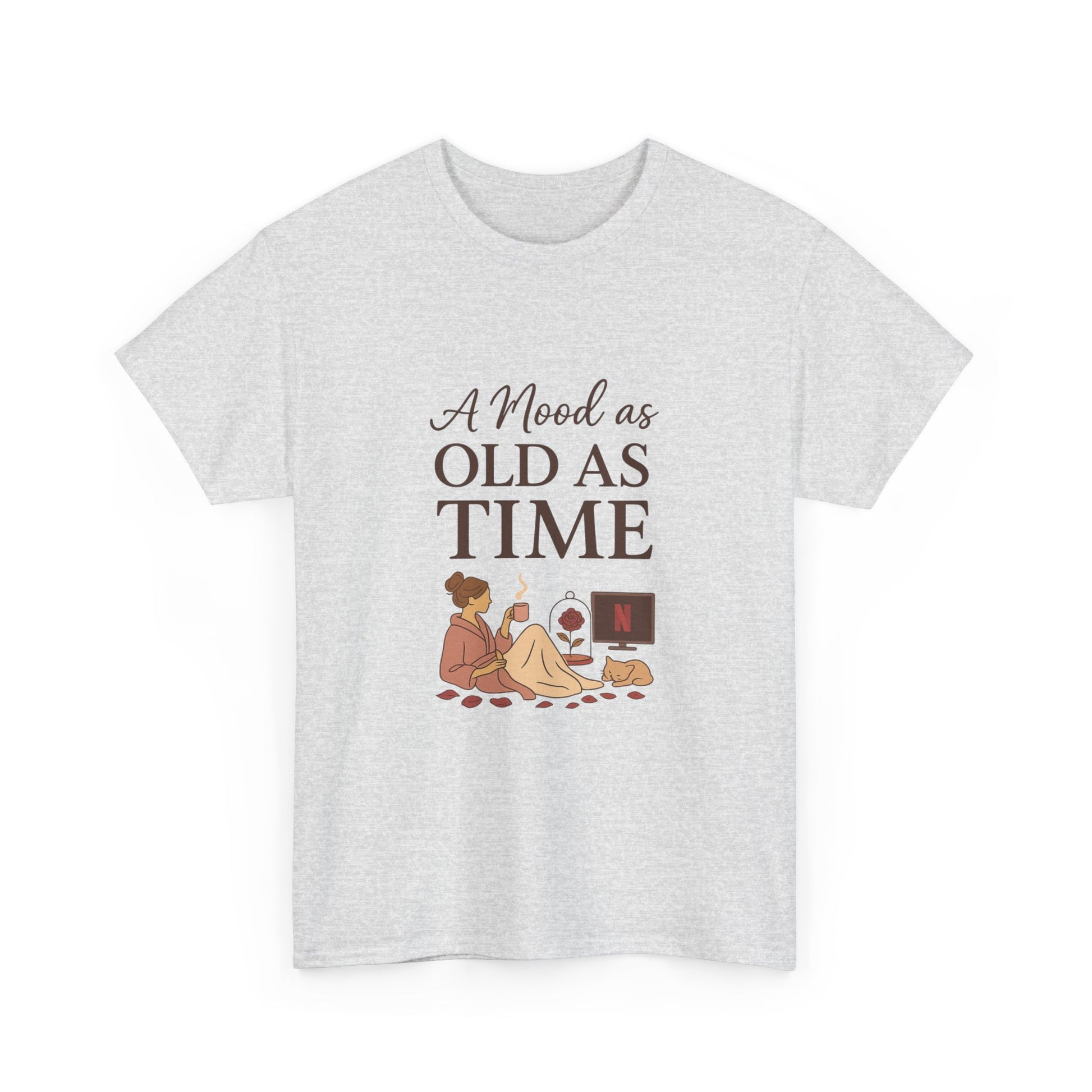A Mood as Old As Time Tee – Cozy Netflix Shirt, Cat Lover Gift, Unisex Relaxed Fit, Comfort Cotton T-Shirt, Chill Vibes Graphic