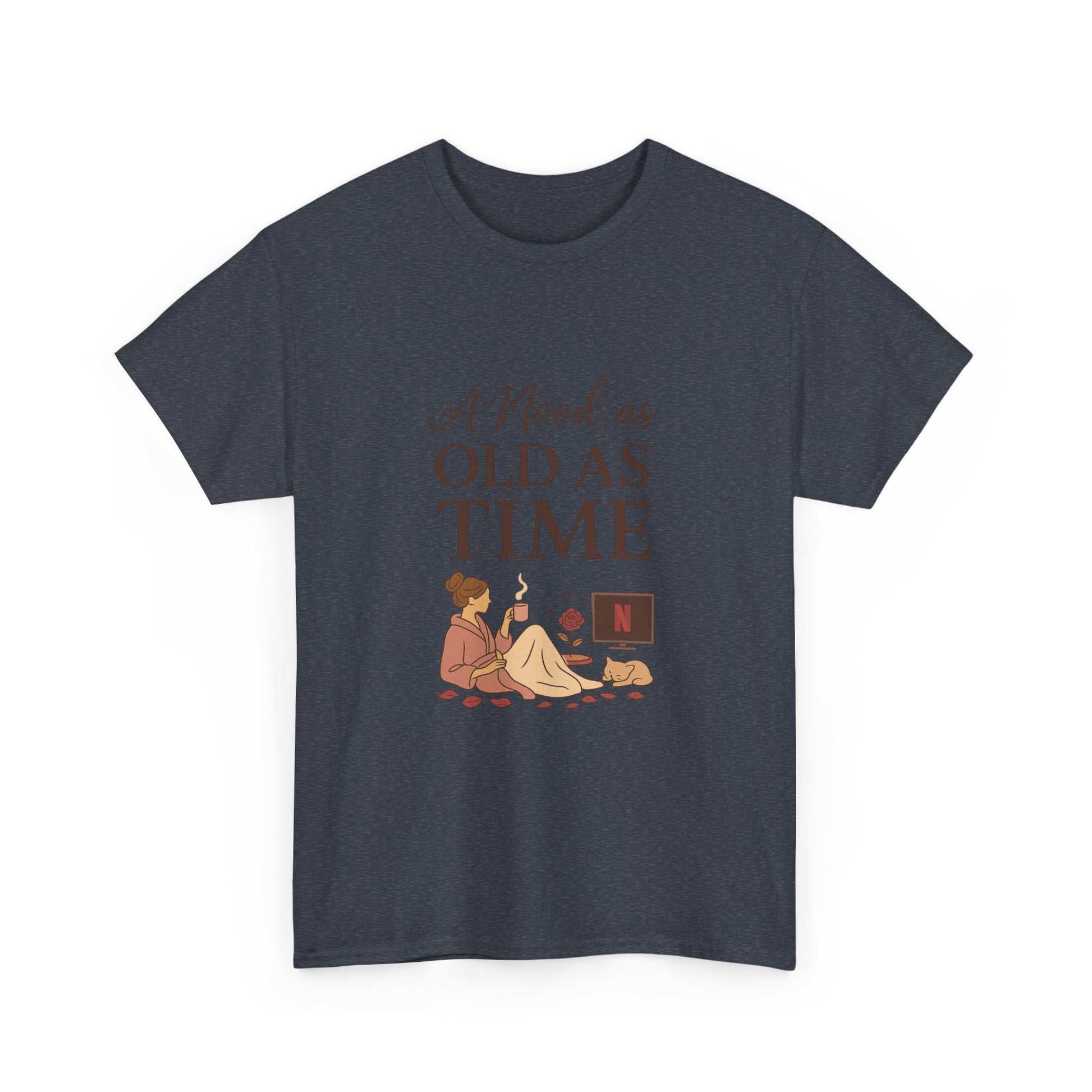 A Mood as Old As Time Tee – Cozy Netflix Shirt, Cat Lover Gift, Unisex Relaxed Fit, Comfort Cotton T-Shirt, Chill Vibes Graphic